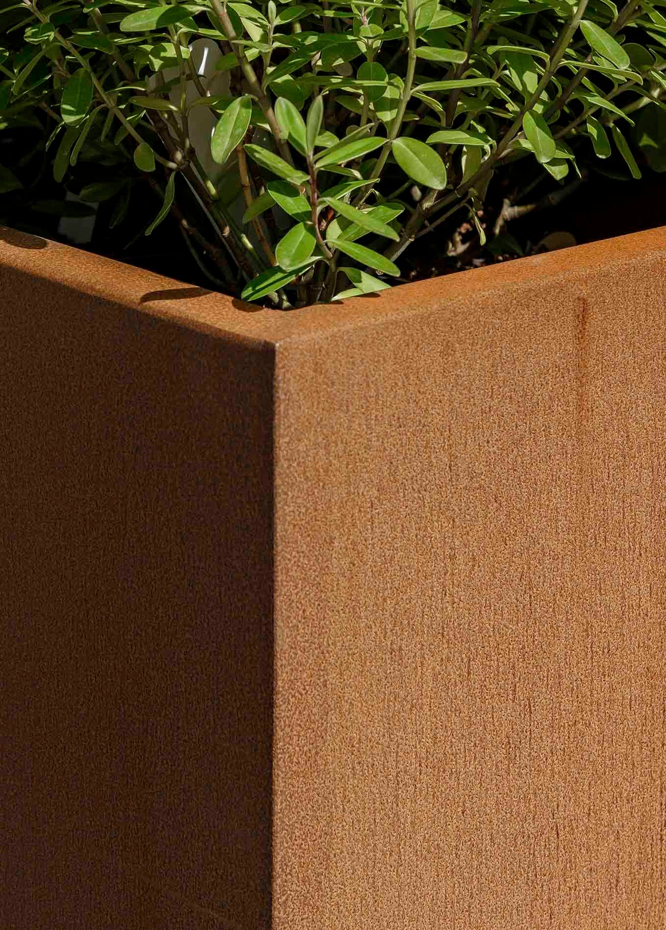 Large Square Corten Steel Planters 60cm And 80cm Tall Square Garden Planters 8852