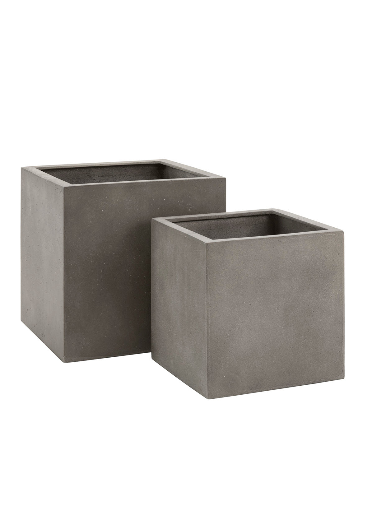 Enclave Cube 500 (H50cm) Planters - Grey Fibreglass Garden Planters